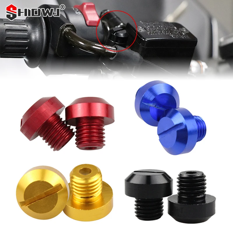 2Pcs Anti-Rust Motorcycle CNC Aluminum M10 x 1.25 Rear view Mirror Hole Plugs Screws Bolts Covers Caps Rearview Mirror Holder