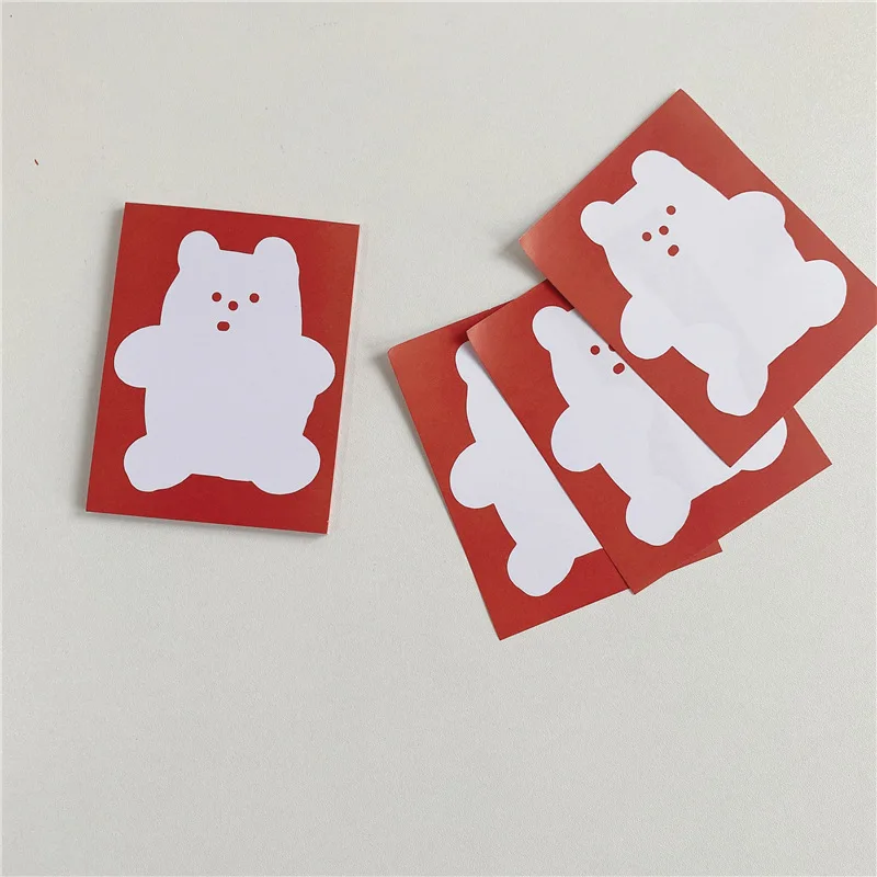Cartoon Chubby Bear Cute Note Book Decorative Memo Paper Non-stick Note Book 3pcs
