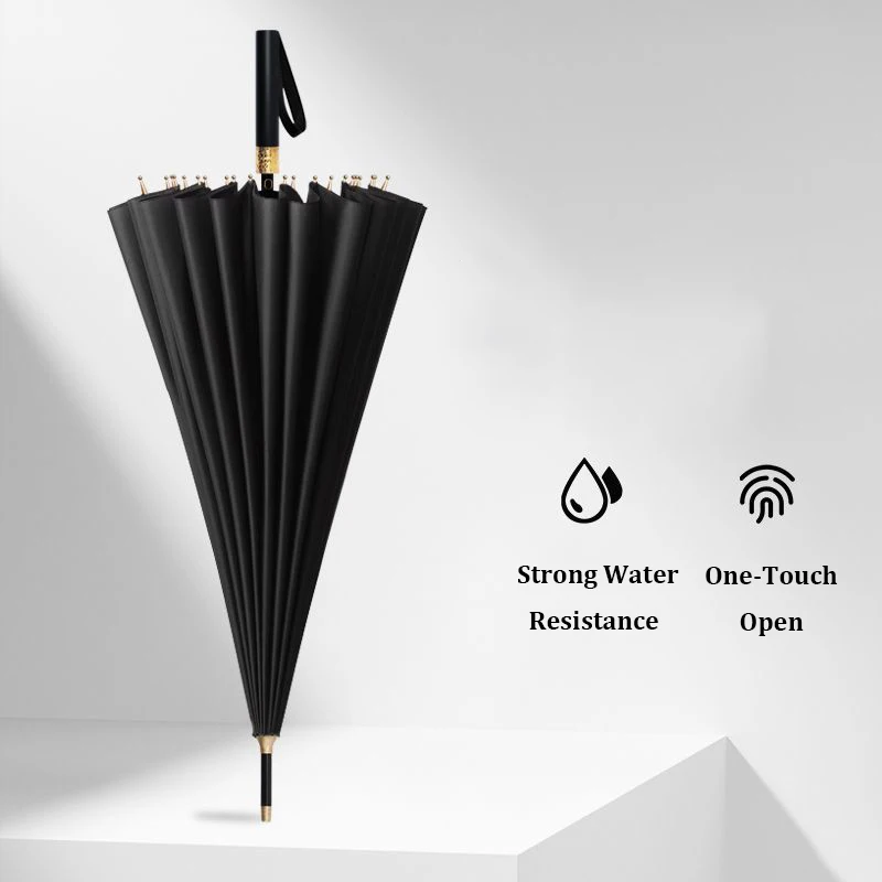 24 Ribs Luxury Windproof Large Umbrella Automatic Open Long Handle Business Golf Umbrella For Adult Men Women Premium Classic