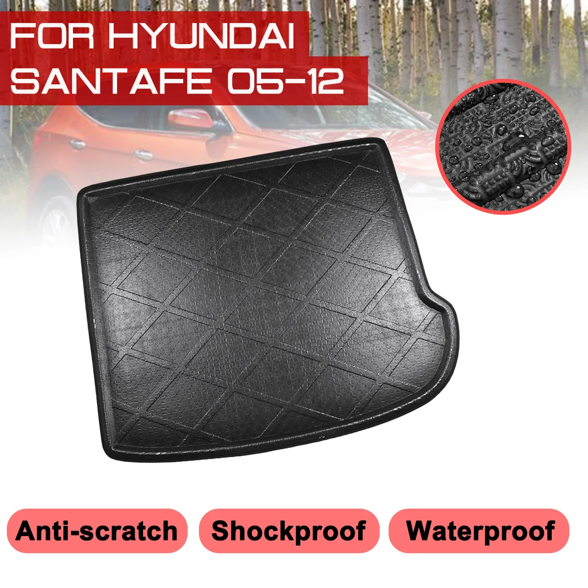 

Для Hyundai SantaFe 2005 2006 2007 2008-2012 автомобильный напольный коврик Ковер задний багажник защита от грязи