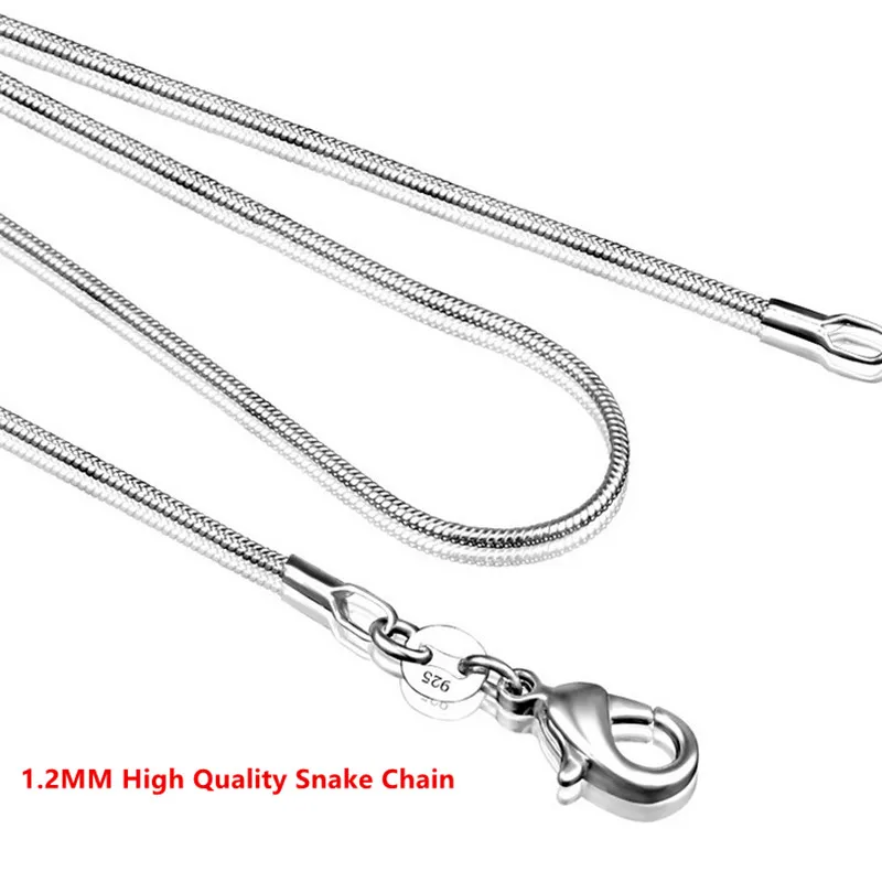 5pcs Silver Plated Snake Chain with Clasp for DIY Necklac Jewelry