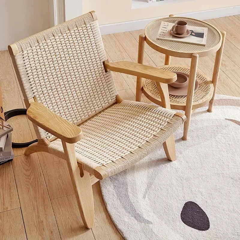 

Rattan Modern Design Living Room Chairs Floor Meditation Balcony Wooden Gaming Chair Camping Cadeira Rattan Furniture XY50LRC