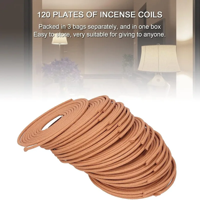 120pcs Sandalwood Spool Stick Incense Burner with Citronella, Natural Sandalwood Aromatherapy Meditation