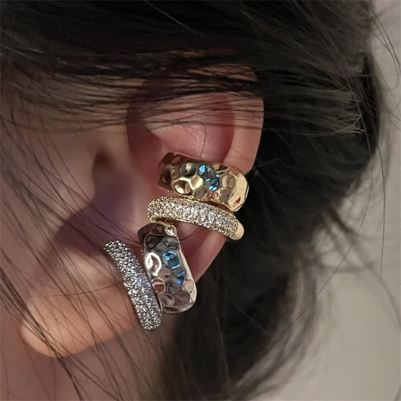

Серьги-клипсы женские двухслойные без пирсинга, ювелирное изделие в стиле ретро, украшение для ушей, серьги-клипсы для девушек и женщин, e2444, 1 шт.