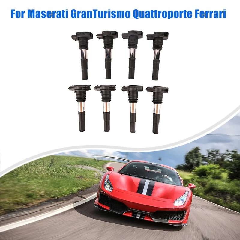 

8Pcs Car Ignition Coils Replacement Parts Accessories For Maserati Granturismo Quattroporte Ferrari 9926 281449 0986221135