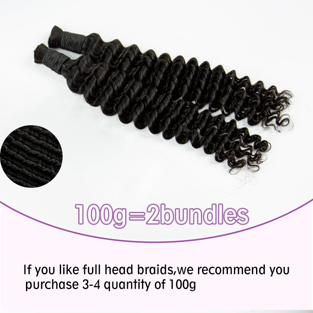 22 24 inch Deep Wave Braiding Human Hair Bulk Human Hair Extensions Full Ends for Boho Braids No Weft Curly Braiding Bulk human hair extensions braiding hair extensions human braiding hair