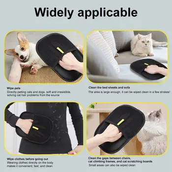 Pet Grooming Gloves Deshedding Brush Glove for Dog Cat Rabbit with Long/Short/Curly Hair 2