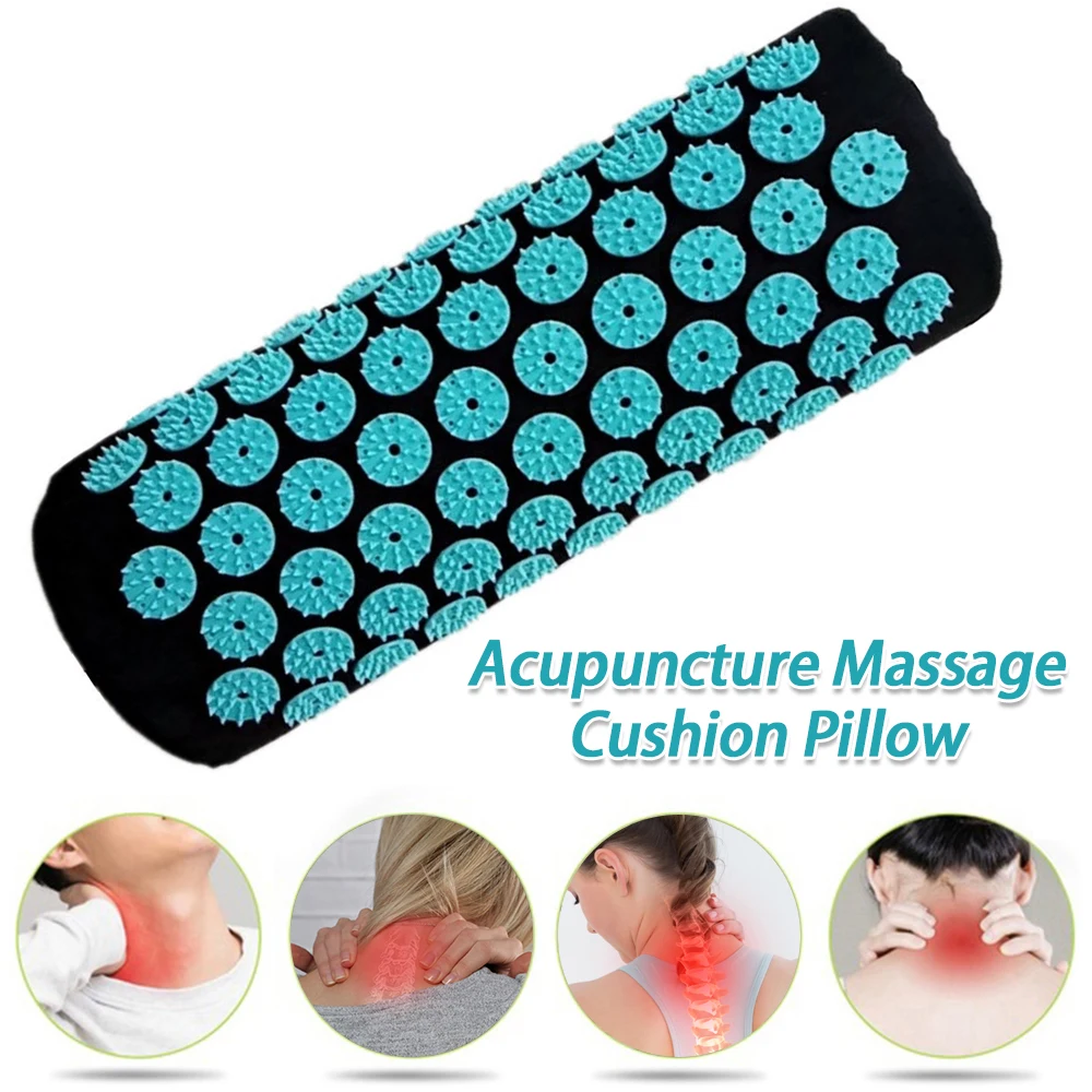 Acupuncture Massage Pillow Cushion Non-Slip Relieved Muscle Yoga Mat Head Tension Spike Pad Pain Massager for Stress Back Pain
