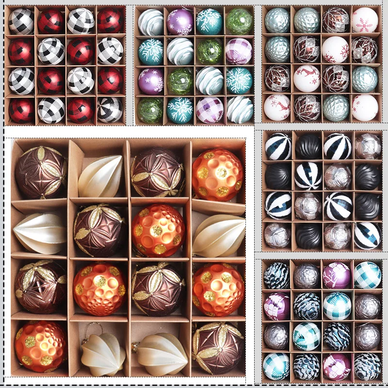 

Набор рождественских шаров 6 см, подвесное украшение для новогодней елки, пластиковые Окрашенные рождественские украшения