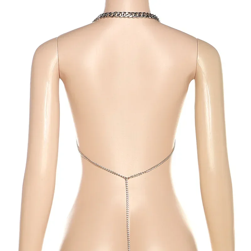 INS Sexy Tassels Chest Chain Rhinestone Full Chains Body
