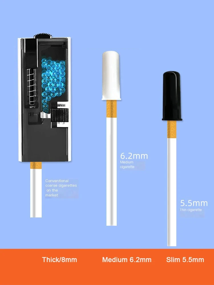 Portable Cigarette Filters With Click Balls And Capsule Pusher For 7.6 x 5.2mm Cigarettes | High-Quality And Fruit-Flavored Burs