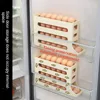 Egg Holder for Fridge, Egg Dispenser Auto Rolling Egg Tray Storage and Organizer, Space-Saving Egg Roller for Refrigerator 5