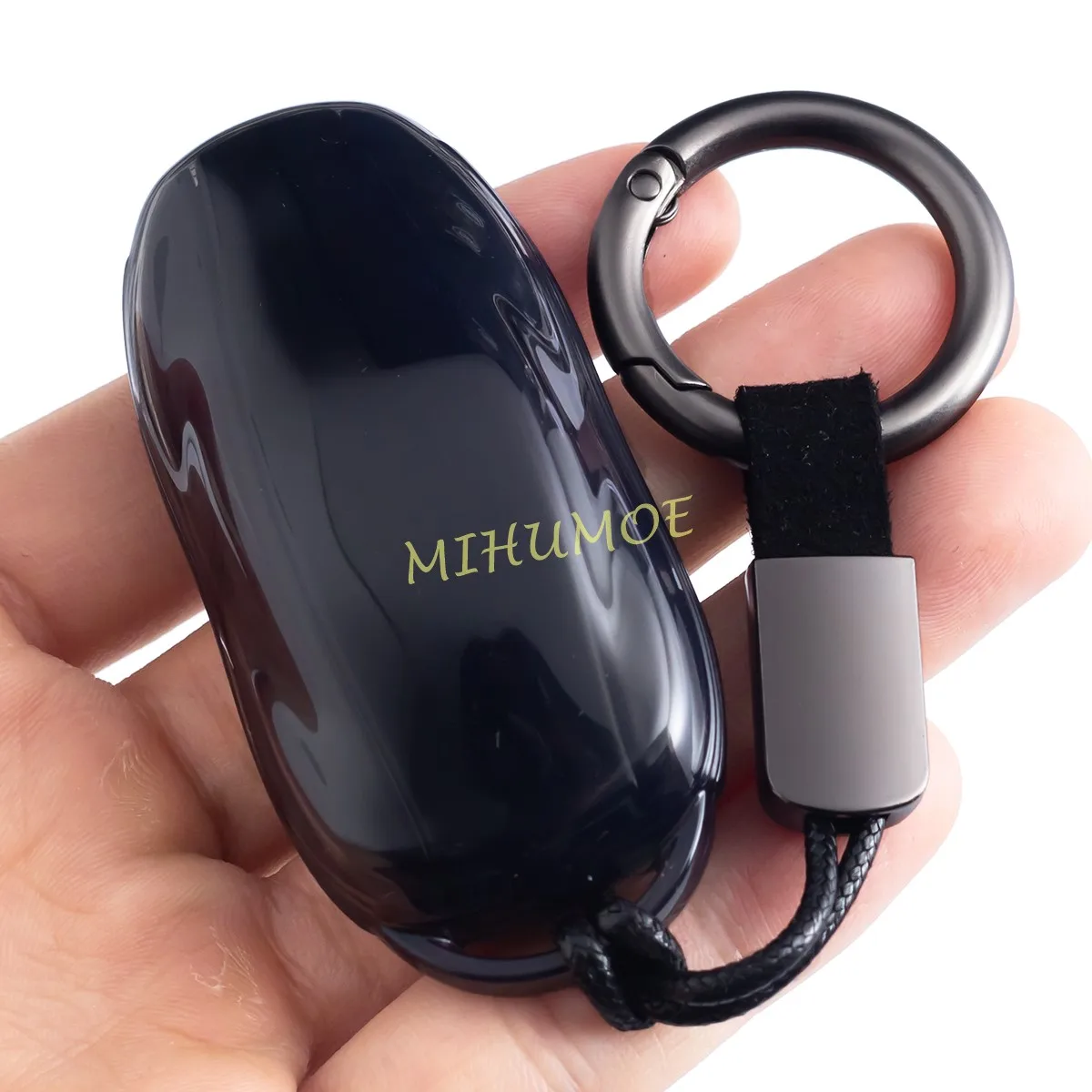 Genuine Leather Key Fob Case Cover For Tesla Model S & Model X - Black Protective Keychain 4 thumbnail image