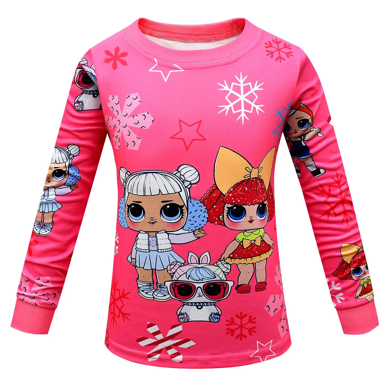 L-LOL Clothing 3 6 8 10y Kids Homewear Suit Long-sleeved Two-piece Pajamas Birthday Gift For Girls Kids autumn clothes pajamas