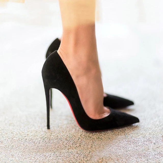 CHRISTIAN LOUBOUTIN BLACK SUEDE HEELS, Women's Fashion, Footwear, Heels on  Carousell