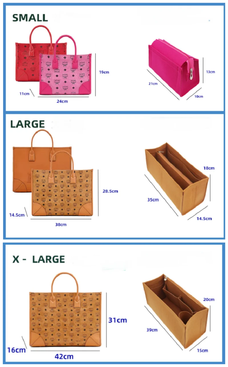 【Soft and Light】Bag Organizer Insert For MCM Munchen Tote Organiser Divider Shaper Protector Compartment Inner