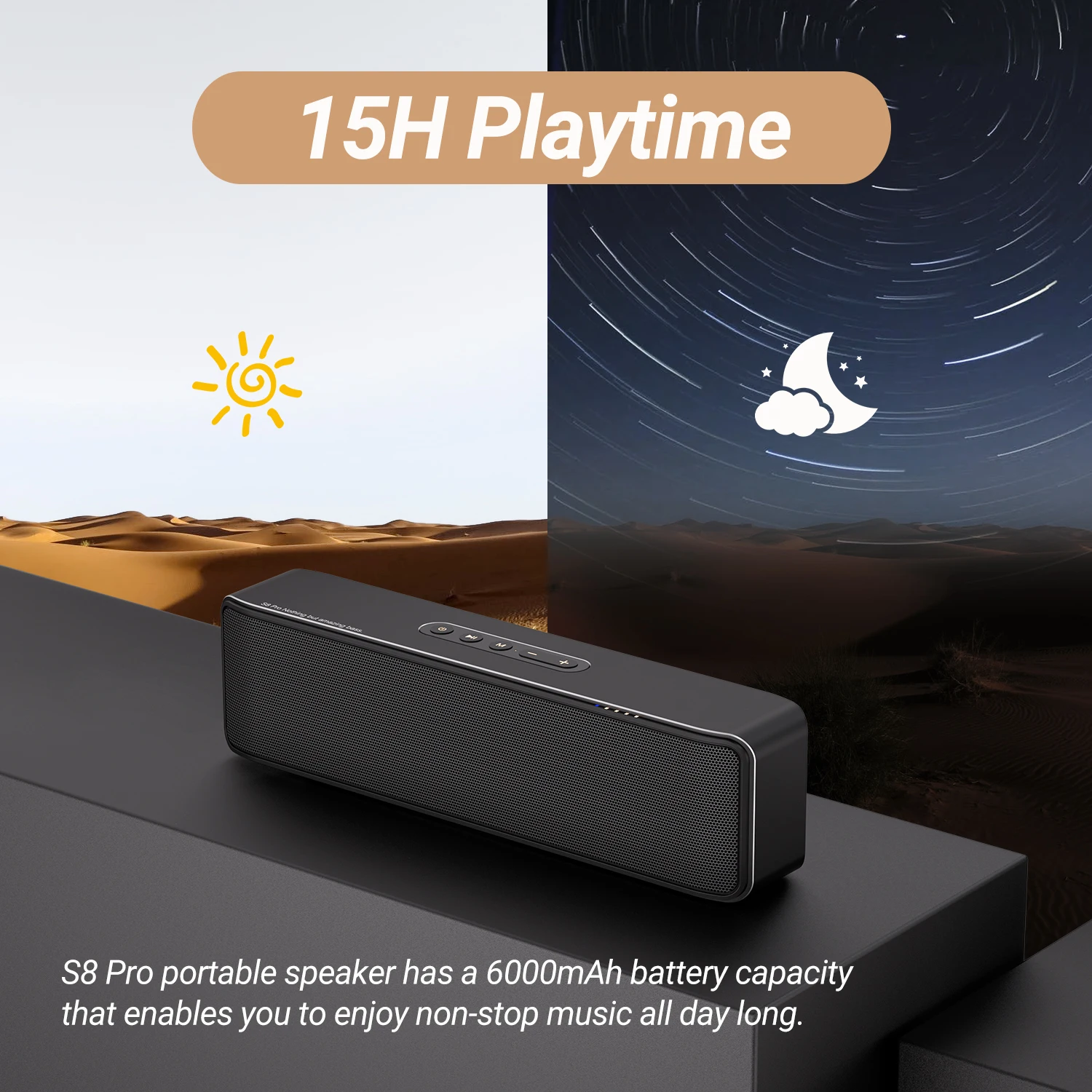 Bluetooth Speaker BOGASING S8 Pro Bluetooth Speaker with Hi-Res 60W Audio Extended Bass and Treble Bluetooth 5.0 HiFi Portable Wireless Speaker