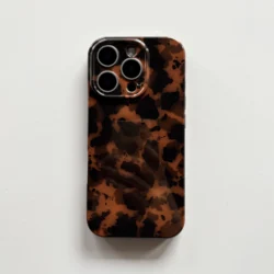 Autumn Winter Retro Fashion Glossy Hawksbill Soft Cover Case - iPhone 12 (Brown)