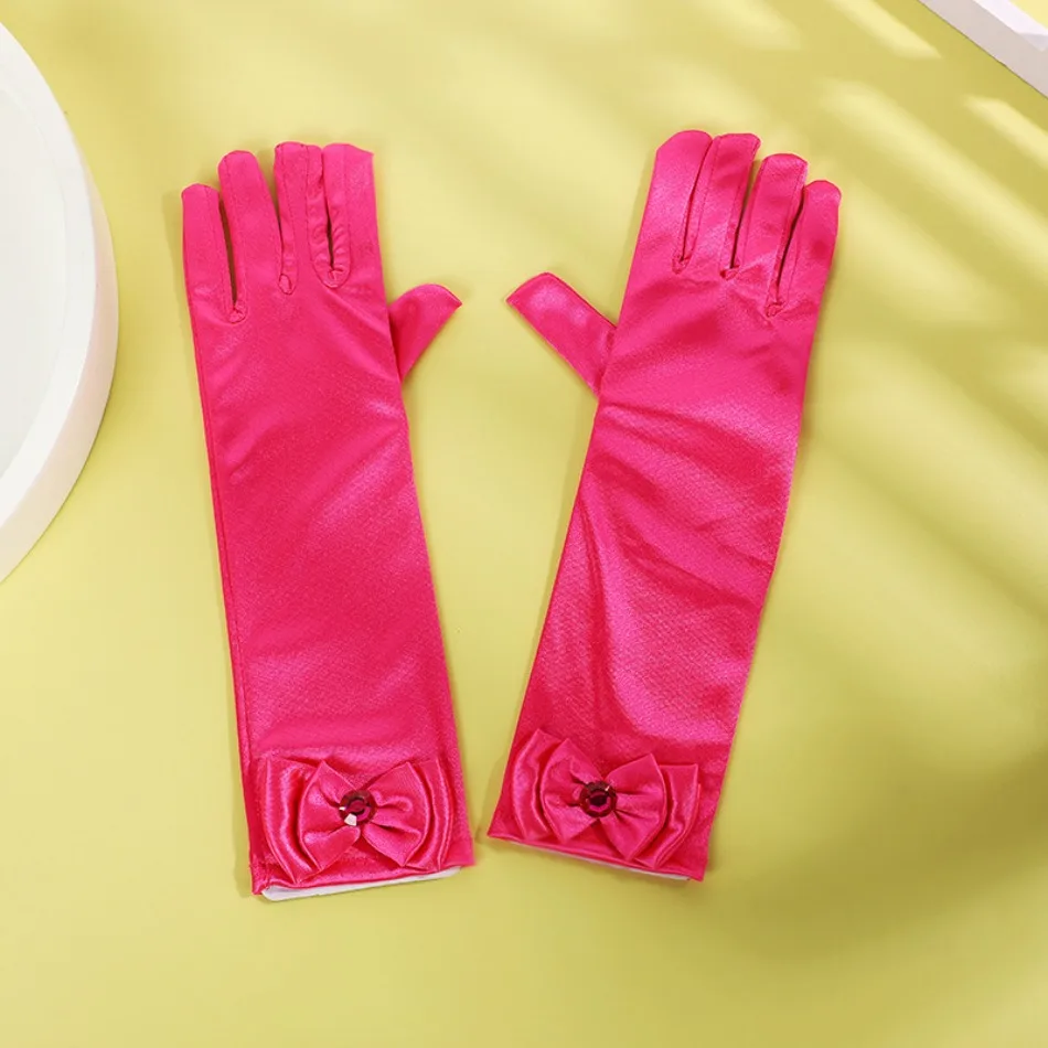 Fairy Tale Princess Sleeves Princess Elsa's Clothing Accessories Ice And Snow Fantasy Bow Gloves Fashionable Printed