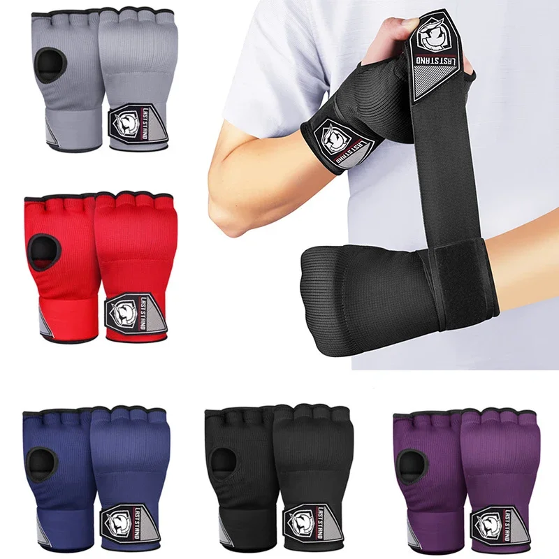 1 Pair Boxing Hand Wraps Inner Half Finger Gel Boxing Gloves With Long Wrist Strap for Men Women Karate Equipment Protective Ge