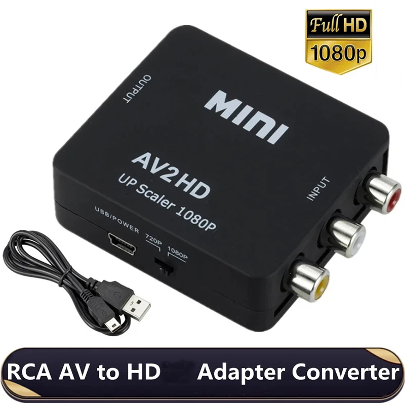RCA AV HDMI uyumlu dönüştürücü AV/CVSB L/R Video kutusu HD 1080P 1920*1080 destek NTSC PAL çıkış AV HDMI uyumlu