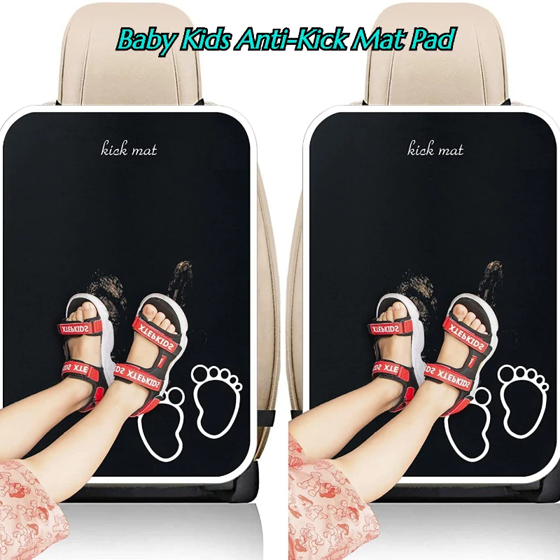 Car Kick Mat Baby Kids Anti-Kick Mat Pad Car Seat Protector Black Back Seat Cover for Child Waterproof Protection 1 Pack for car seat protector