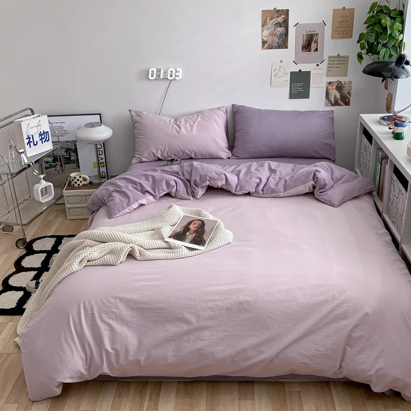 Bedding Set King Queen Size Twin Full AB Double-sided Design Single Double Bed Duvet Cover Set