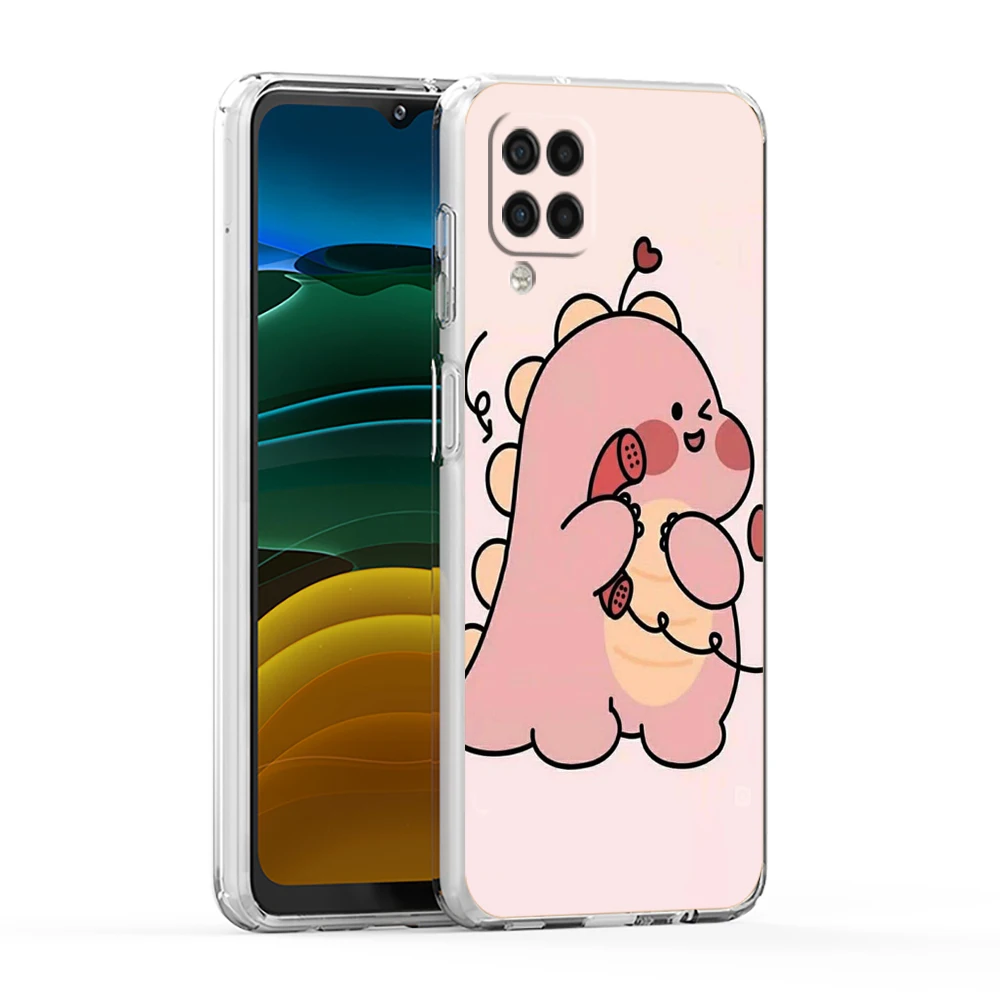 Cartoon Paar kleine Dinosaurier Fall für Samsung Galaxy A13 A22 A32 A52 A72 A51 A71 A11 A31 A41 A33 A53 A73 5g transparente Schale – Detail 1