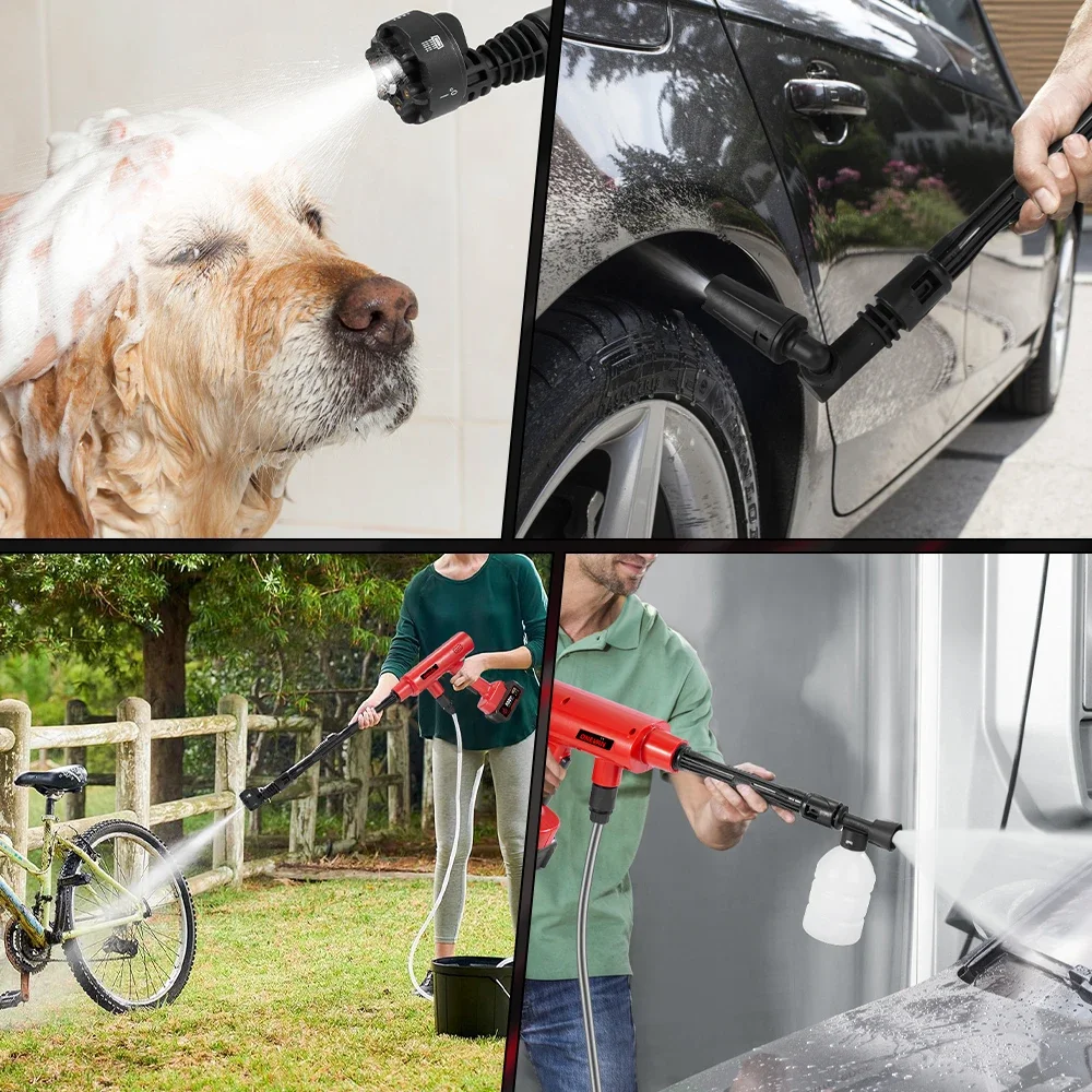 Brushless 200Bar 3500W Electric High Pressure Washer 6-in-1 Cordless Spray Gun Car Washer Garden Cleaning for Makita 18V Battery 4
