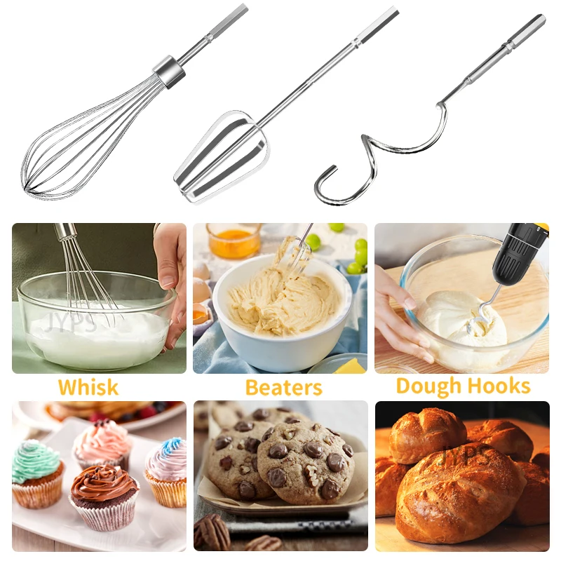 Stainless Steel Egg Beater Mixer For Egg Baking Tools Cream Butter Whisk Mixer Suitable For Electric Drill Kitchen Accessories egg beater