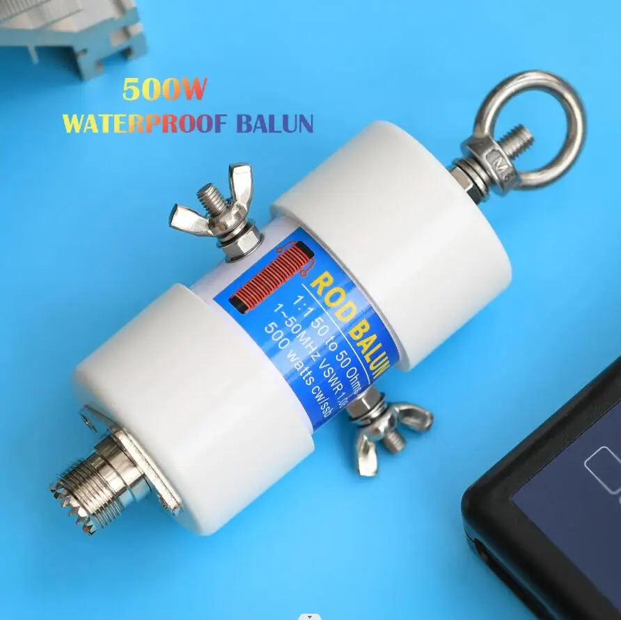 HF Balun 1-50MHz 500Watt HF Balun DIY Waterproof Antenna Balun 1:1 Voltage with UHF Female (SO-239) Connector