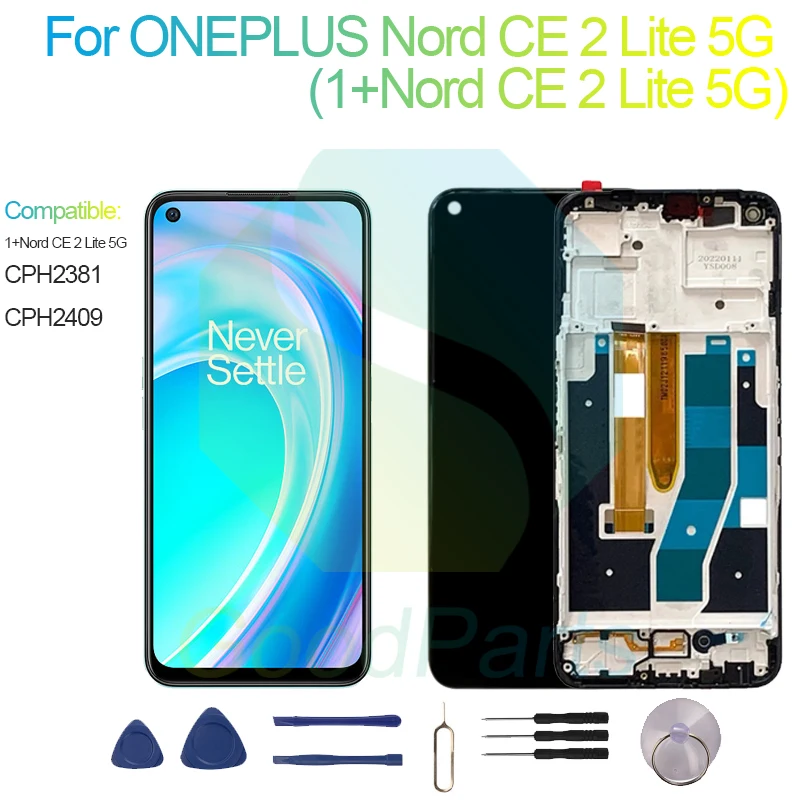 

Для ONEPLUS Nord CE 2 Lite 5G экран дисплей Замена 2400*1080 CPH2381, CPH2409 1 + Nord CE 2 Lite 5G ЖК сенсорный дигитайзер