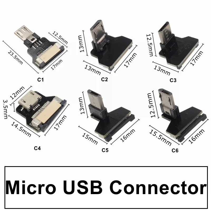 Ribbon FPV Type C Micro Mini USB A Plug Socket Connectors Flexible Flat DIY Assembly Adapter Male Female Head+FFC Extender Cable