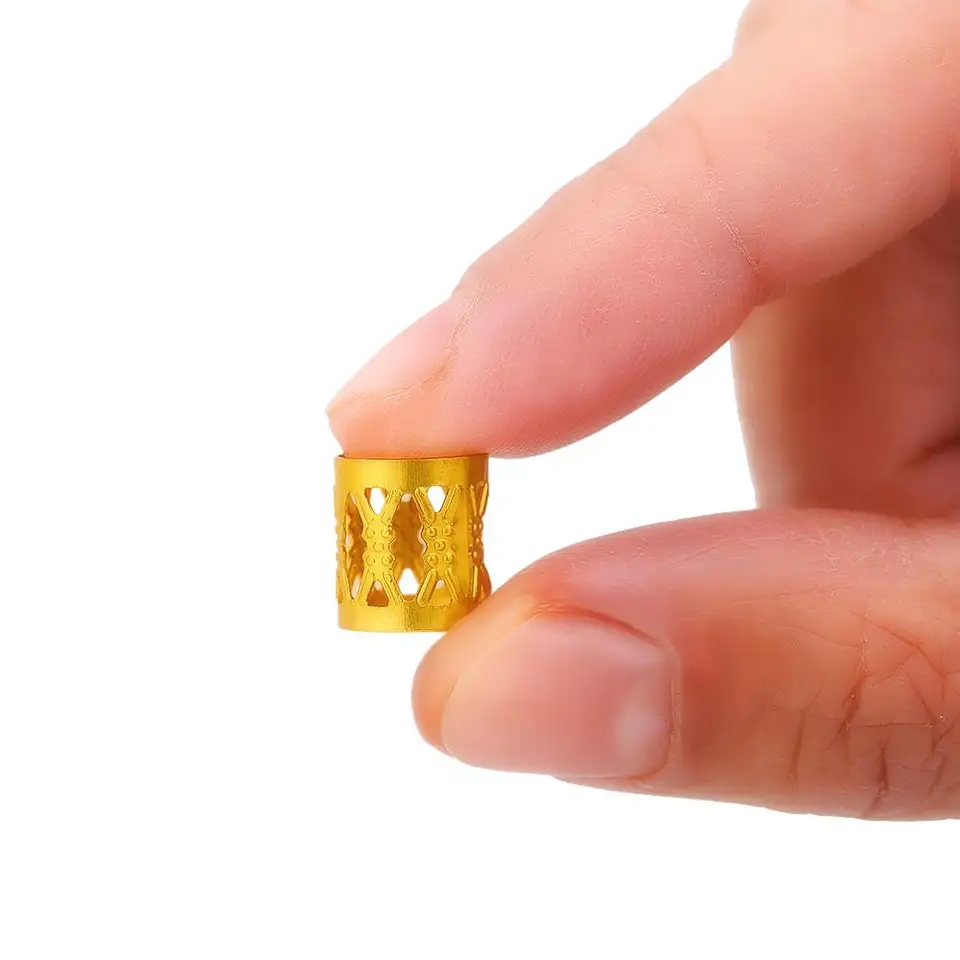 50 Pack Adjustable Metal Hair Bead Rings Cuffs