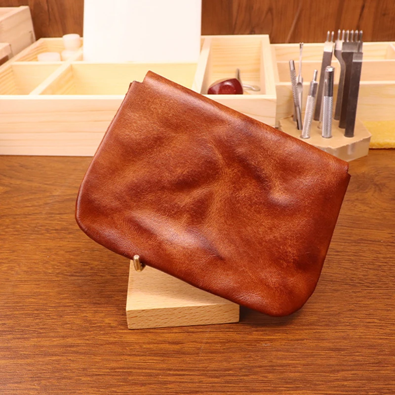 Business Card Holder for Men and Women Vintage Wallet Sturdy Pouch Money Organizer Pocket Full Grain Leather Handmade Coin Purse