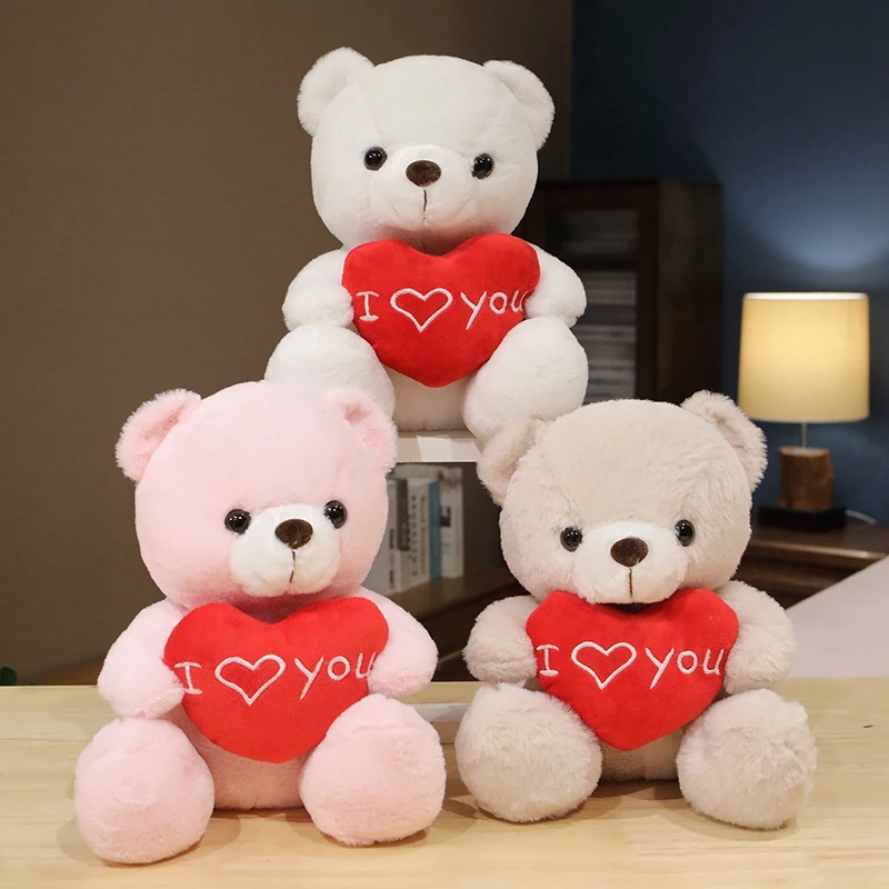 28cm Love Bear Plush Toy Cute Soft Stuffed Animals Bear Plushies Dolls Big Size Plush Toys for Girlfriend Valentine's Day Gifts