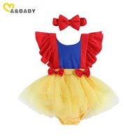 ma&baby 0-24M Princess Newborn Infant Toddler Baby Girl Romper Red Bow Tulle Jumpsuit Headband Birthday Summer Outfit D05 6