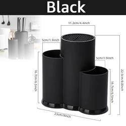 Multi-Purpose Kitchen Utensil and Cutlery Storage Organizer (3 hole Black)