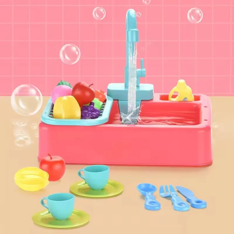 Kitchen Toy Plastic Dish Wash Sink Set Children Simulation Pretend Role Play Housework Kit Early Educational Toys For Children kitchen sink toys pretend kitchen toys kitchen toys educational toys