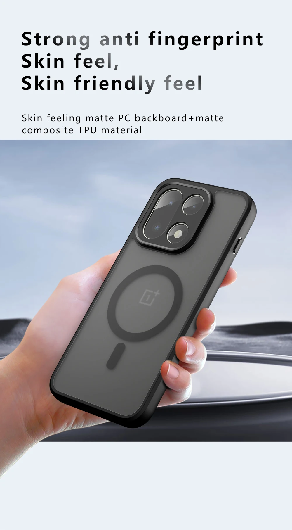 Matte Rückseite für Magsafe, magnetische kabellose Ladehülle für OnePlus 15 13 12 T R NORD 5 4 1+ 15 5G, weiche, stoßfeste Silikonhülle – Detail 5