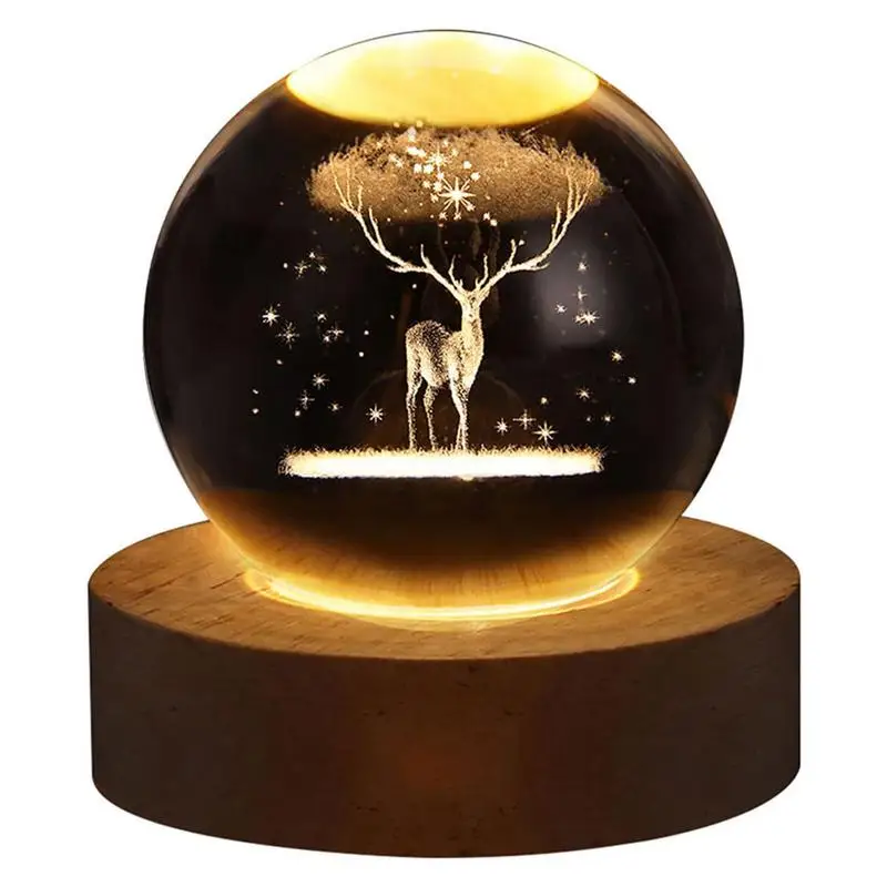 

Хрустальный шар 3D олень, хрустальный шар, ночная версия, статуэтка оленя, подарок для женщин, лампа для спальни, уникальные подарки