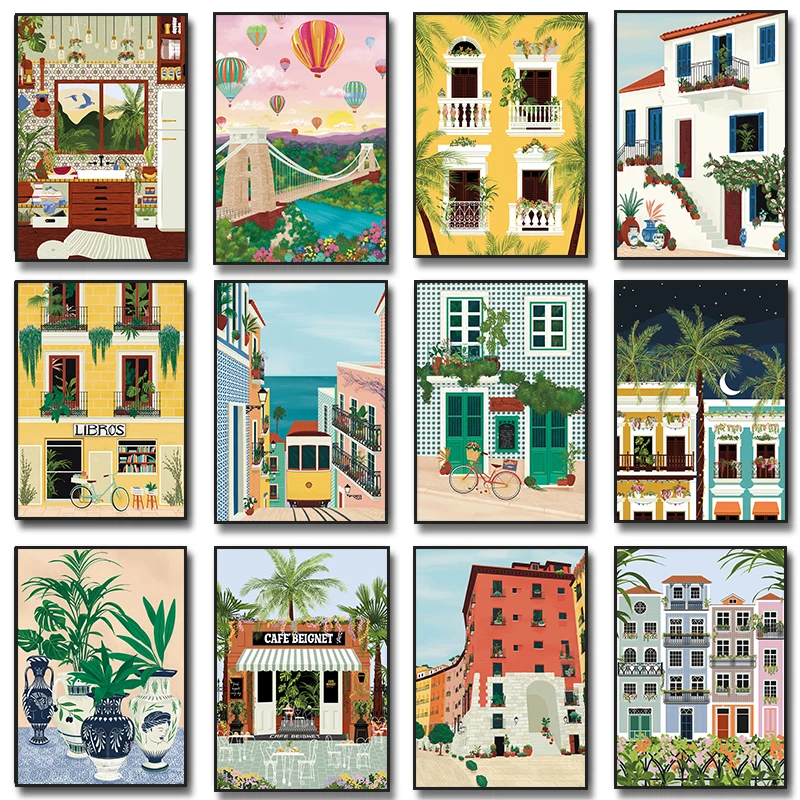 

Постер для путешествий, Пуэрто-Рико, настенное искусство, борикума, латиноамериканское искусство, Порто, Португалия, Лиссабон, Венесуэла, Картина на холсте для гостиной, домашний декор