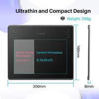 HUION HS64 Graphic Tablet 6Inch Drawing Tablets Digital Pen Pad Writing Drawing Board 8192 Stylus for Android Windows Mac Laptop 2