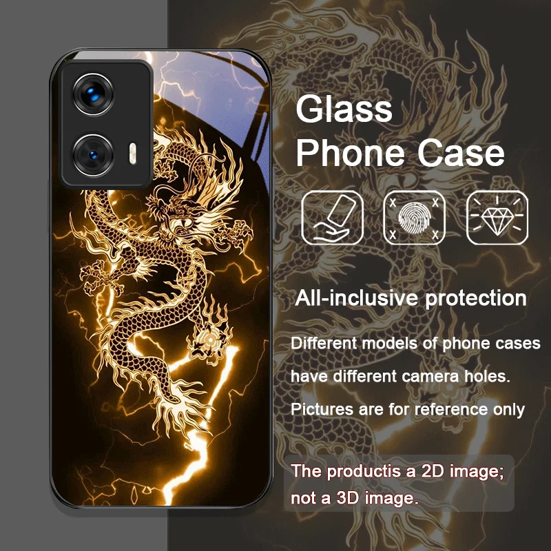 Creative Dragon Pattern Tempered Glass Phone Case - Hard Cover