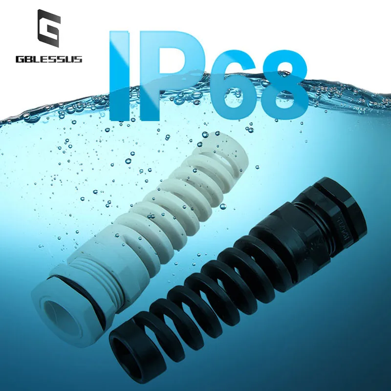 5PCS Anti-bending Cable Connector PG7/9/11/13.516/19 Corrugated Pipe Waterproof Bending Resistance Cable Harness M12/16/18/20/22
