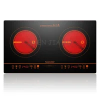 Double Electric Stove Infrared light Wave Heating Double Cooker ceramic hob kitchen equipment 220V 2400W 1