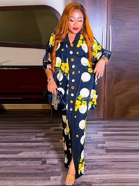 Tosin Floral Loose Boubou Outfit