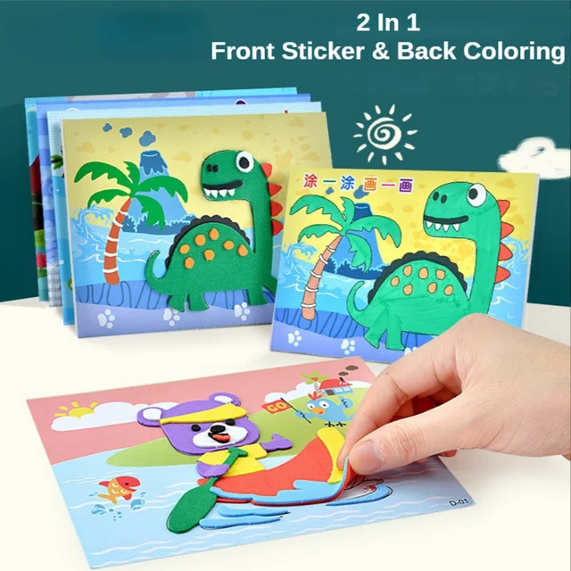 10Pcs 3D EVA Foam Sticker Puzzle Game DIY Cartoon Animal Craft Toys Kids Drawing Toy Learning Education Toys for Children Gifts 1