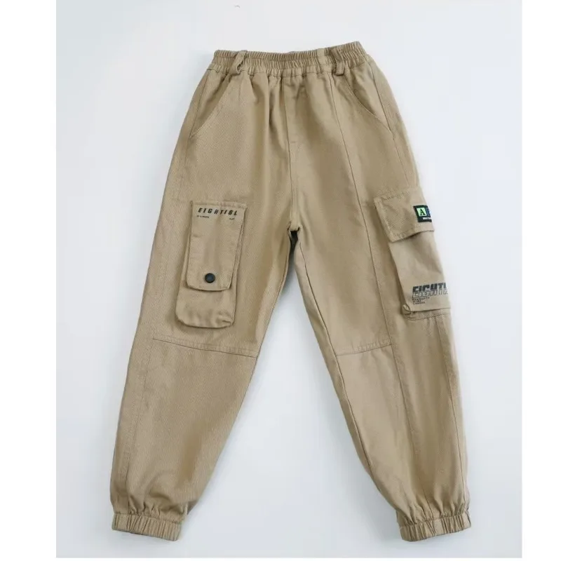 Boys' Pants Autumn And Winter Styles Medium To Large Children's Workwear Pants Trendy And Stylish Winter Boys' Plush Casualpants