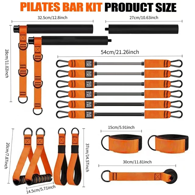 60538-80ec49.jpg Pilates Workout Equipment & Resistance Bands Exercise Bands Set Portable Yoga Pilates Stick Home Gym Strength Training Equipment